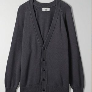 Aritzia TNA Barry Cardigan (Inky Grey) (Size US 2)